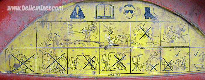 Belle Cement Mixer Safety Decal